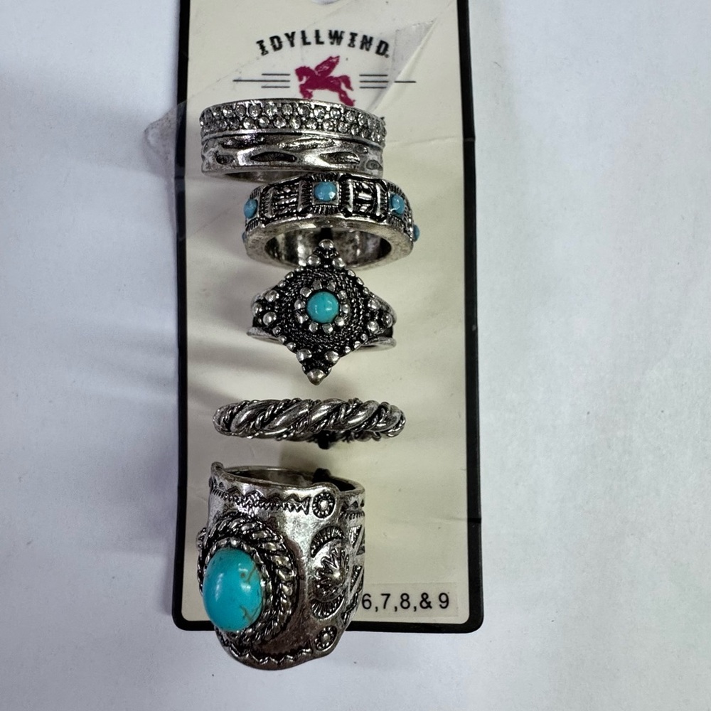 Idyllwind Silver and Blue Boho Rings